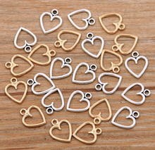 Load image into Gallery viewer, Gold Plated Heart Charm - 10 pieces