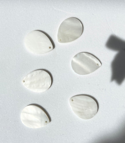 Natural Pearl Shell Charms  Size 15mm x 20mm- 10 pieces