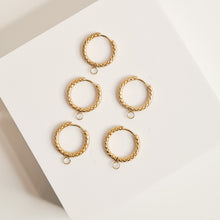 Load image into Gallery viewer, 19mm Gold Plated Hammered Earring Hoops - Set of 10