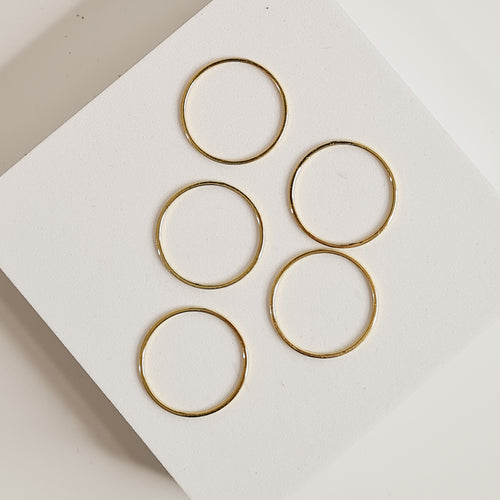 18K Gold Plated - Hollow Circle Connector Charm - 10 pieces