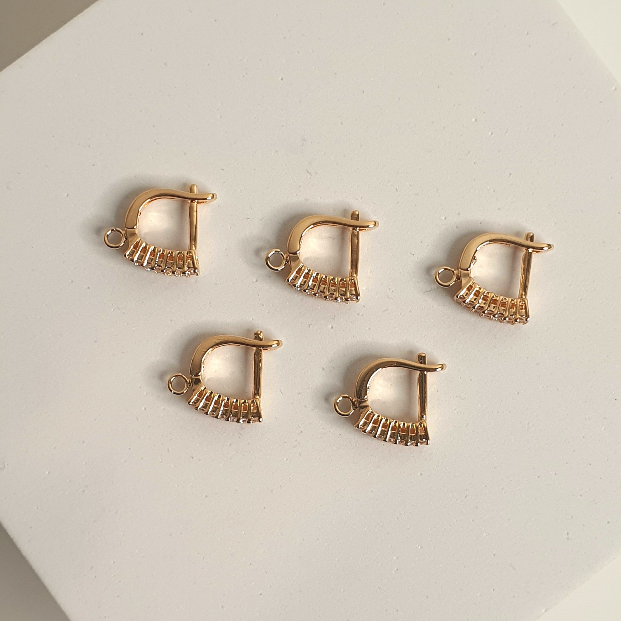 18k Gold Plated Earring Hoops - Harps - Set of 10
