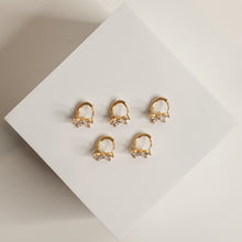 Load image into Gallery viewer, Gold or Silver Earring Hoops - Star Anise - Set of 10