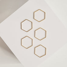 Load image into Gallery viewer, 18K Gold Plated - Hollow Hexagon Connector 2.3cm Charm - 10 pieces