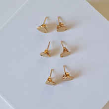 Load image into Gallery viewer, 18k Gold Plated Earring Posts with Heart Studs and Butterfly Backings - Set of 10