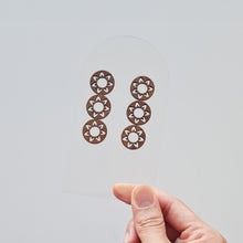 Load image into Gallery viewer, Earring Posts with Wooden Studs - Sun Symbol- Set of 10