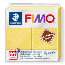 Load image into Gallery viewer, Fimo Leather Effect Polymer Clay Standard Block 57g (2oz) - Safron Yellow