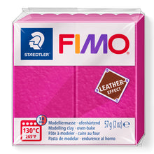Load image into Gallery viewer, Fimo Leather Effect Polymer Clay Standard Block 57g (2oz) - Berry