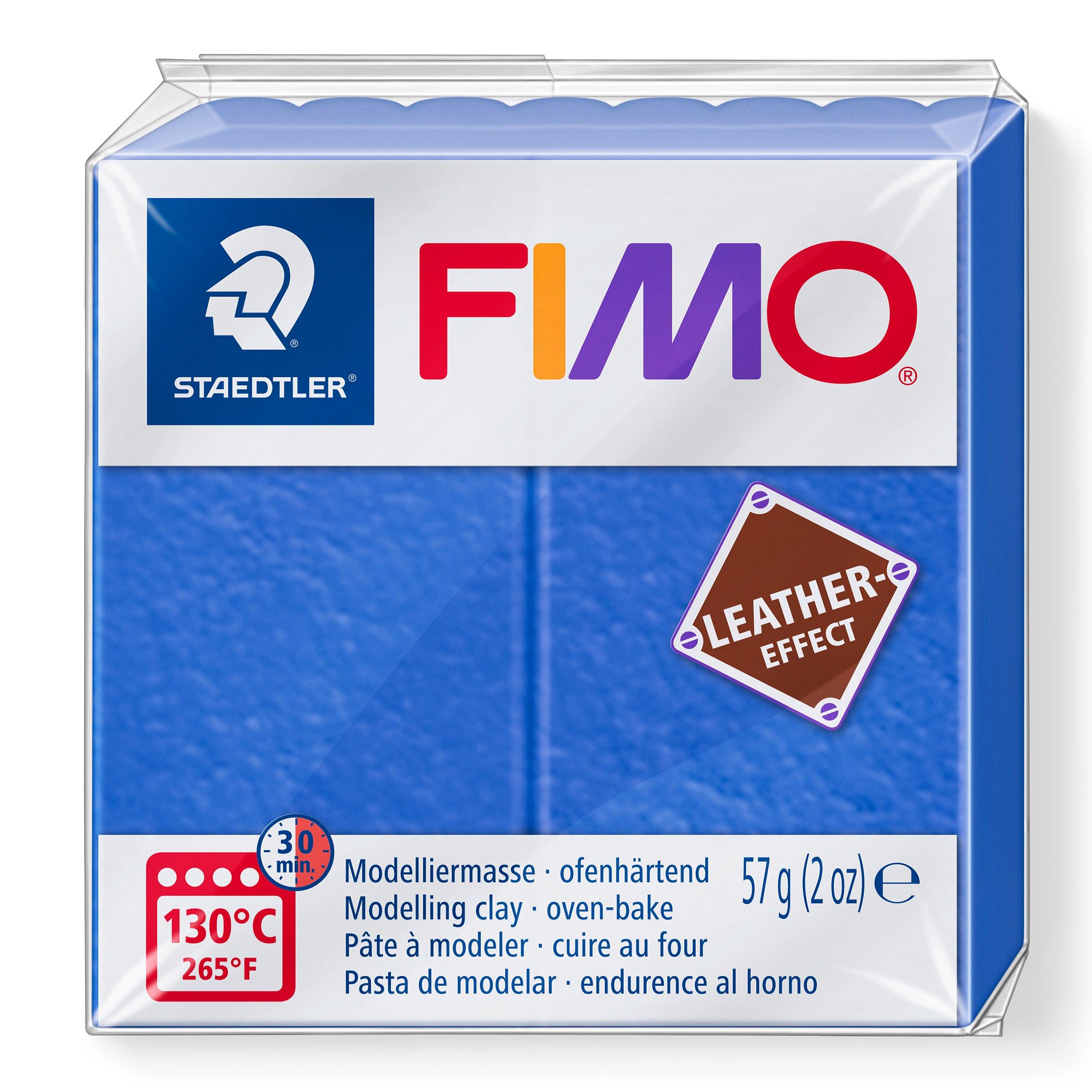 Fimo Leather Effect Polymer Clay Standard Block 57g (2oz) - Indigo