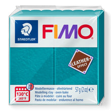 Load image into Gallery viewer, Fimo Leather Effect Polymer Clay Standard Block 57g (2oz) - Lagoon