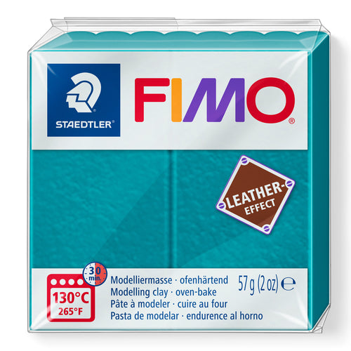 Fimo Leather Effect Polymer Clay Standard Block 57g (2oz) - Lagoon