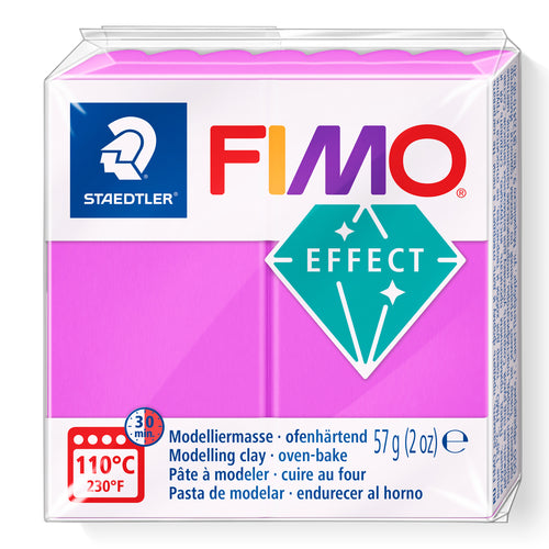 Fimo Effect Polymer Clay Standard Block 57g (2oz) - Neon Purple