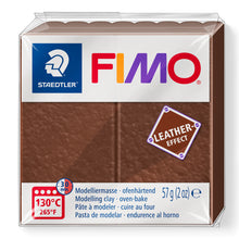 Load image into Gallery viewer, Fimo Leather Effect Polymer Clay Standard Block 57g (2oz) - Nut