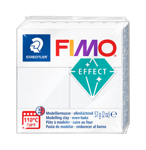 Fimo Effect Polymer Clay Standard Block 57g (2oz) - Glitter White