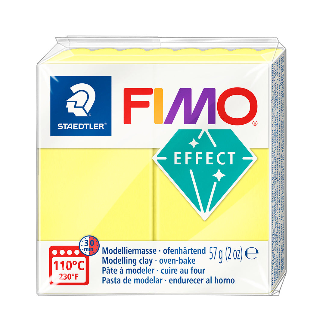 Fimo Effect Polymer Clay Standard Block 57g (2oz) - Translucent Yellow