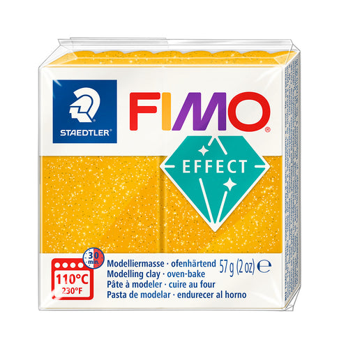 Fimo Effect Polymer Clay Standard Block 57g (2oz) - Glitter Gold