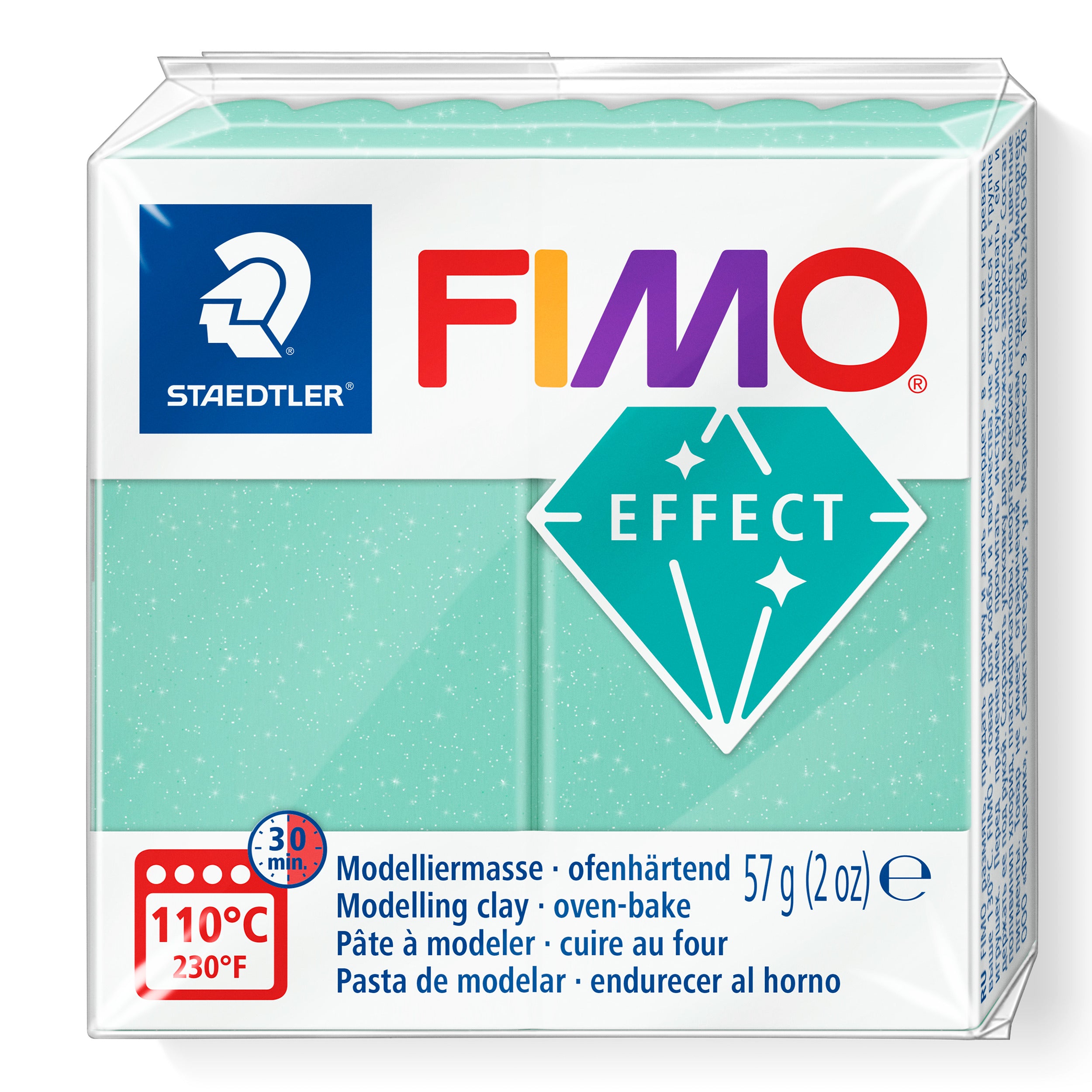 Fimo Effect Polymer Clay Standard Block 57g (2oz) - Jade Green