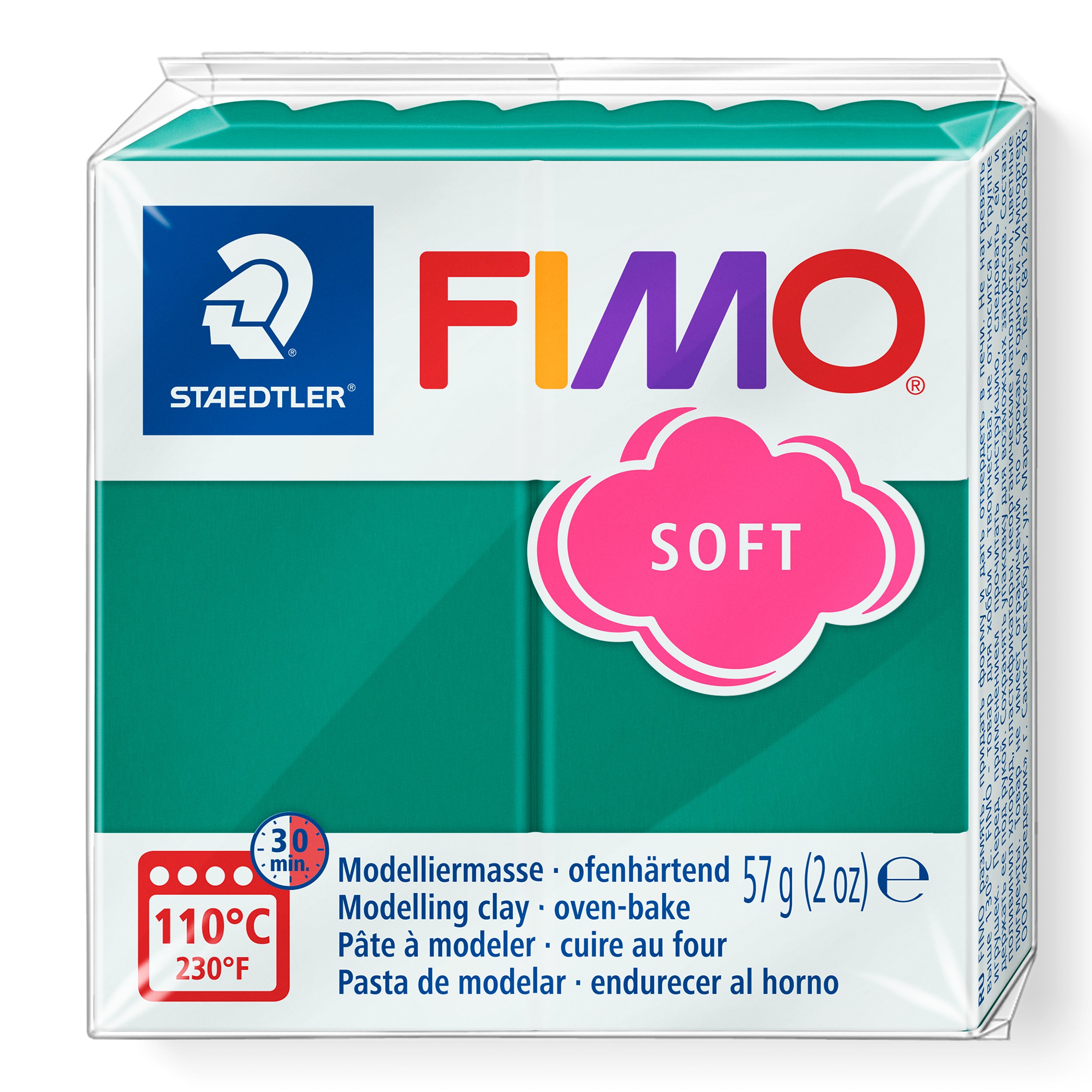 Fimo Soft Polymer Clay Standard Block 57g (2oz) - Emerald
