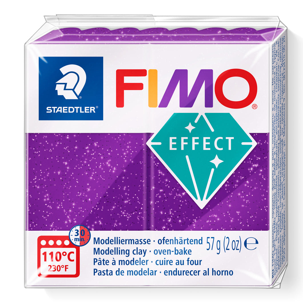 Fimo Effect Polymer Clay Standard Block 57g (2oz) - Glitter Purple