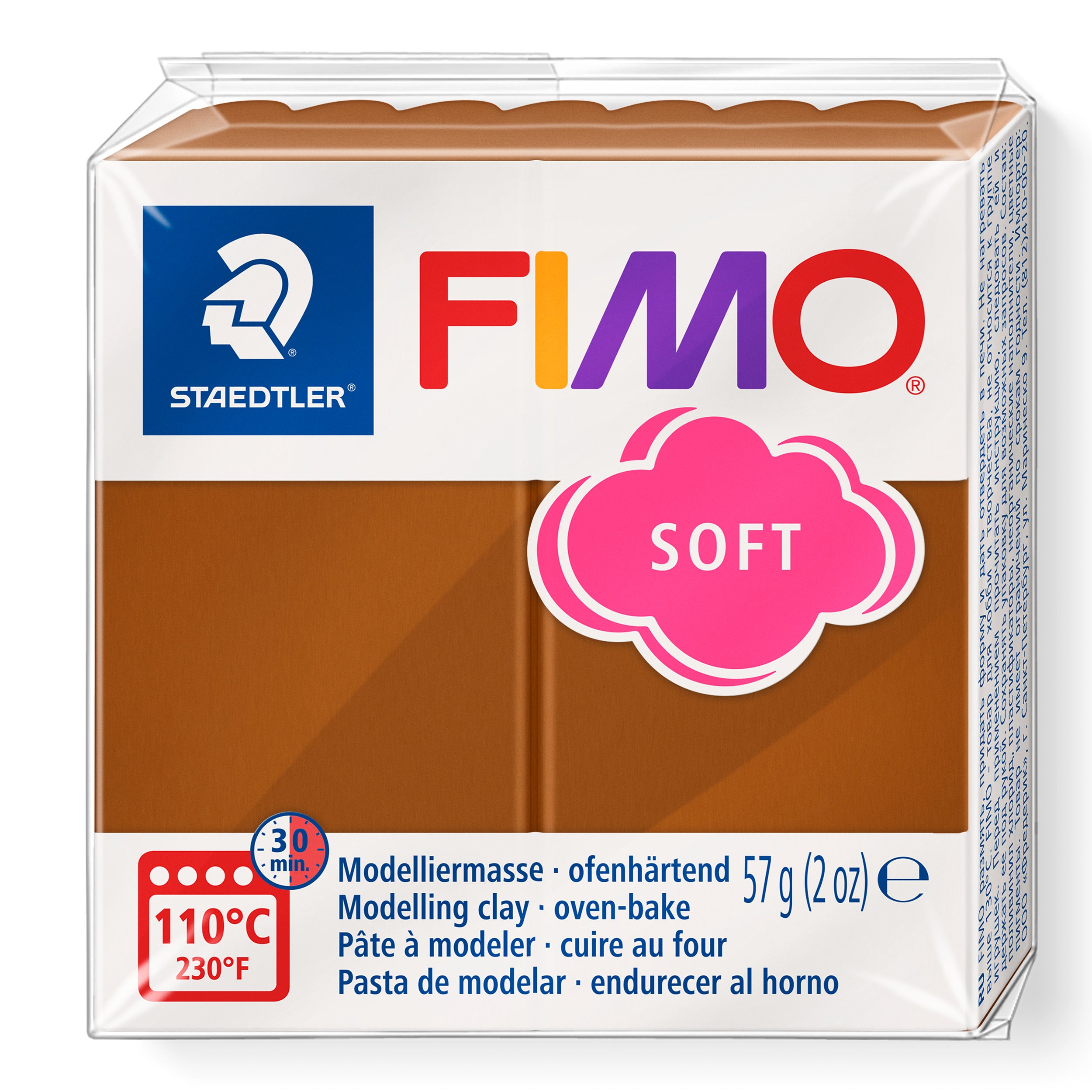 Fimo Soft Polymer Clay Standard Block 57g (2oz) - Caramel
