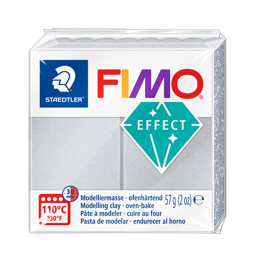 Fimo Effect Polymer Clay Standard Block 57g (2oz) - Pearl Light Silver