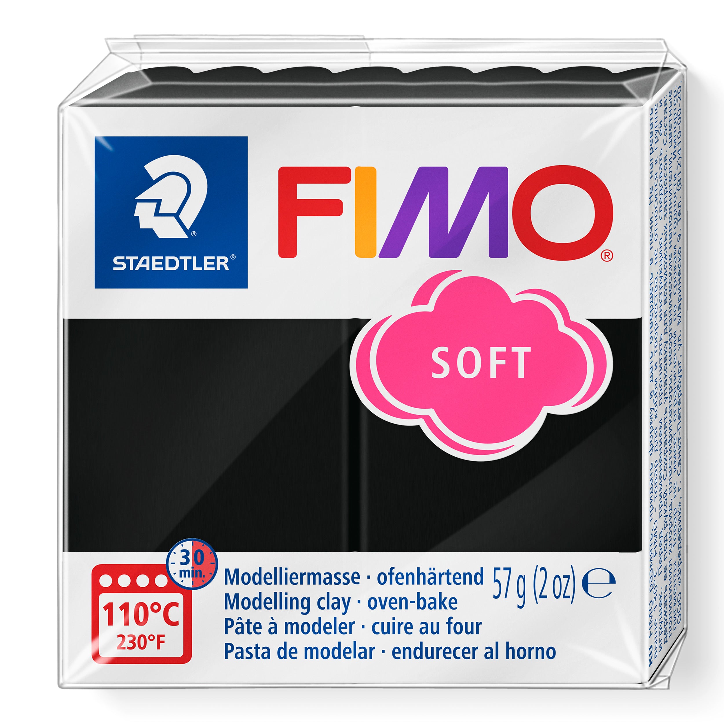 Fimo Soft Polymer Clay Standard Block 57g (2oz) - Black