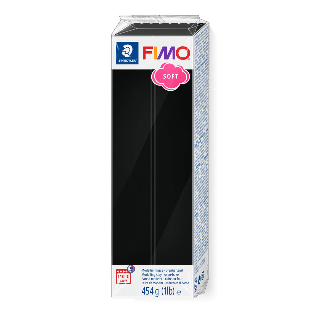 Fimo Soft Polymer Clay Large Block 454g (1lb) - Black
