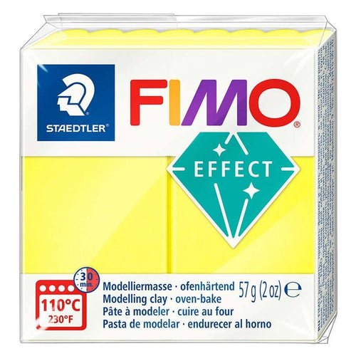 Fimo Effect Polymer Clay Standard Block 57g (2oz) - Neon Yellow