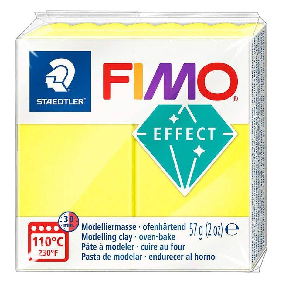 Fimo Effect Polymer Clay Standard Block 57g (2oz) - Neon Yellow