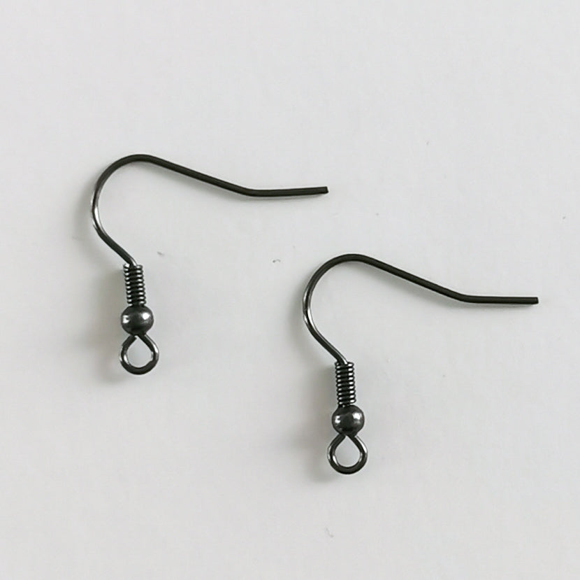 Gunmetal Black Stainless Steel Earring Hook - 100 pieces