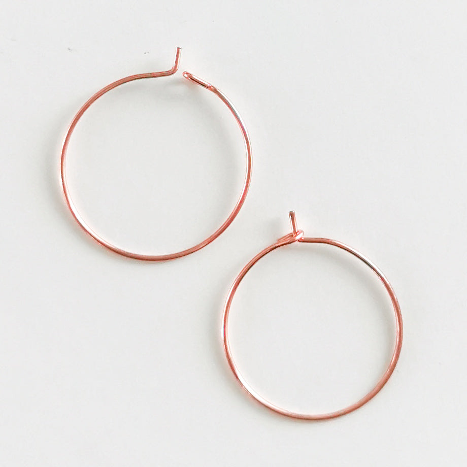 25mm Rose Gold Stainless Steel Earring Hoop - 30 pieces