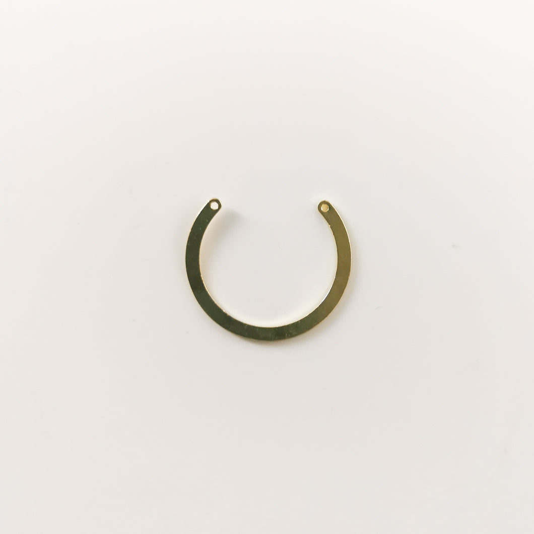18K Gold Plated - Semi-full Circle Outline Charm - 10 pieces
