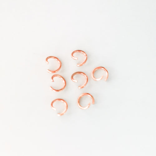 8mm Rose Gold Stainless Steel Jump Rings - 100 pieces