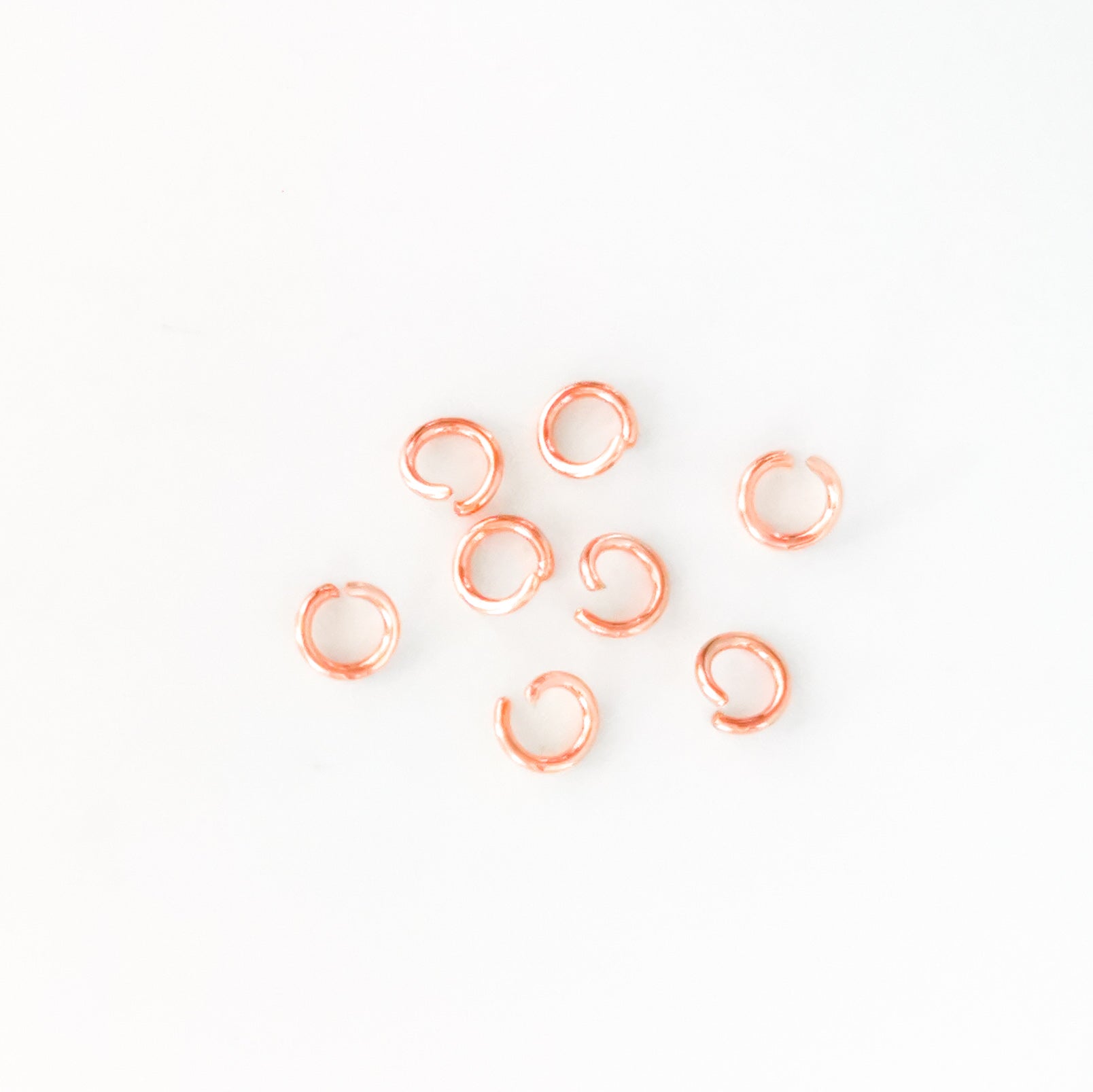 6mm Rose Gold Stainless Steel Jump Rings - 100 pieces