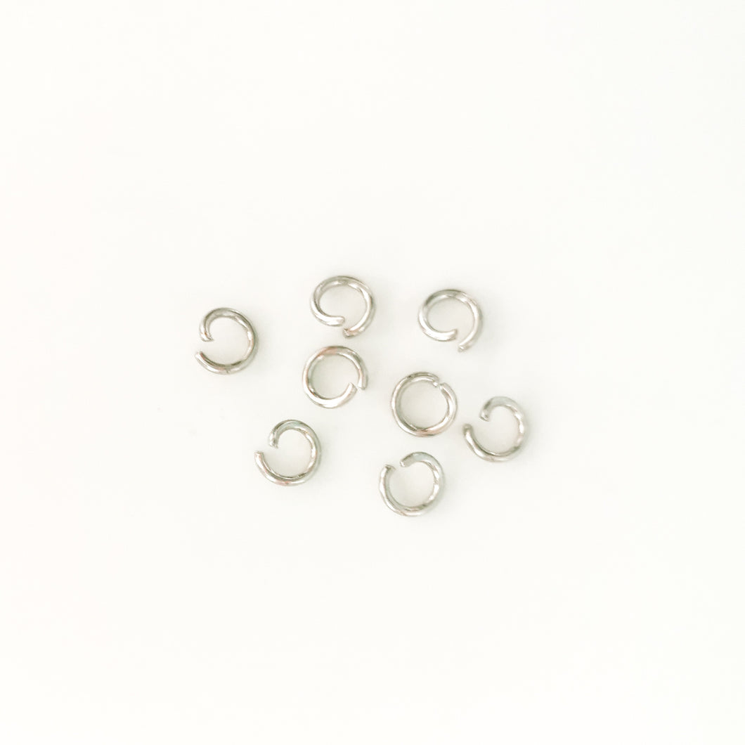 6mm Silver Stainless Steel Jump Rings - 100 pieces