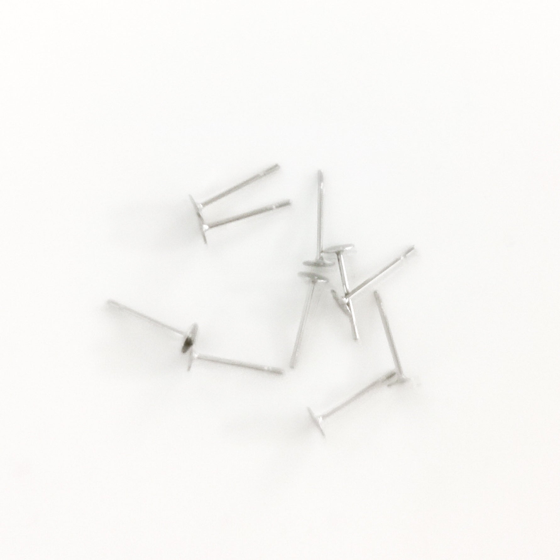 4mm Silver Stainless Steel Earring Posts - 100 pieces
