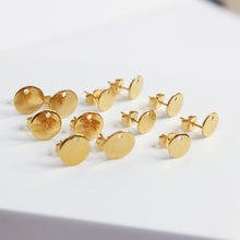 Load image into Gallery viewer, 18k Gold Plated Earring Posts with Studs and Butterfly Backings - Set of 10