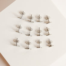 Load image into Gallery viewer, Silver Earring Posts with Studs and Butterfly Backings - set of 10