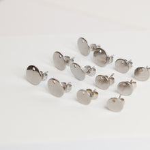 Load image into Gallery viewer, Silver Earring Posts with Studs and Butterfly Backings - set of 10