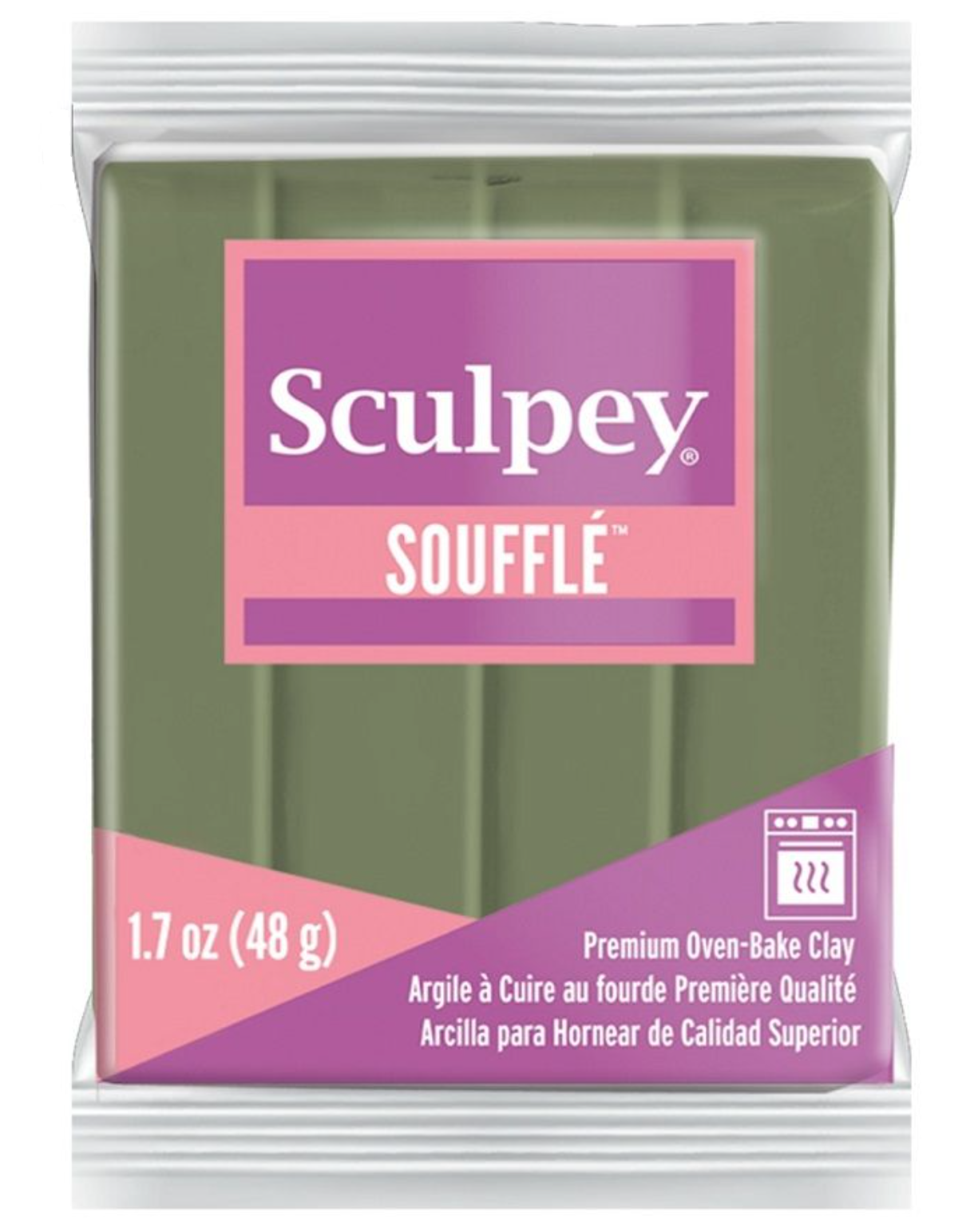 Sculpey Soufflé Polymer Clay 48g (1.7oz) - Khaki Green