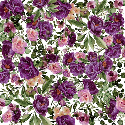 Transfer Paper - Mulberry Rose Bunch