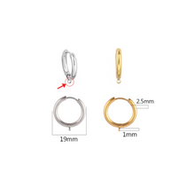 Load image into Gallery viewer, 19mm Gold Plated Smooth Earring Hoops - Set of 10