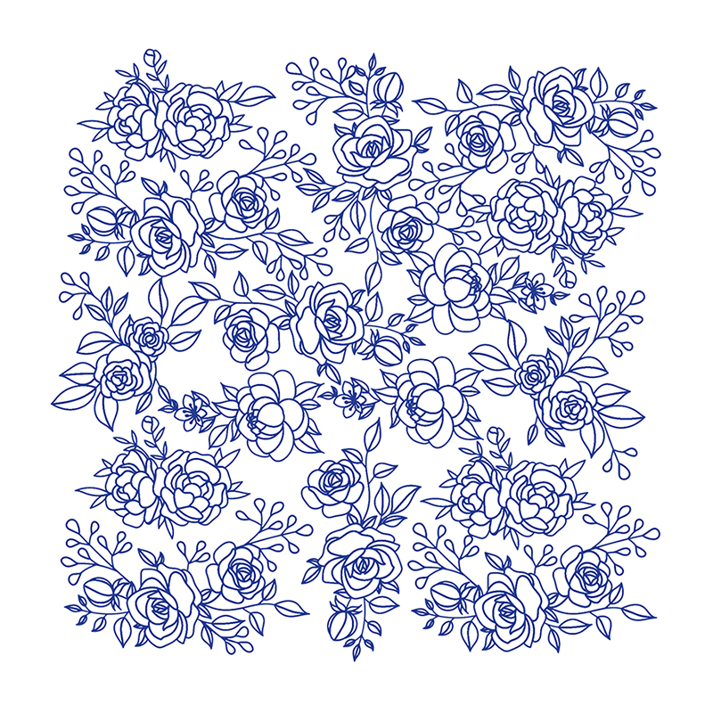 Transfer Paper - Roses (Blue)