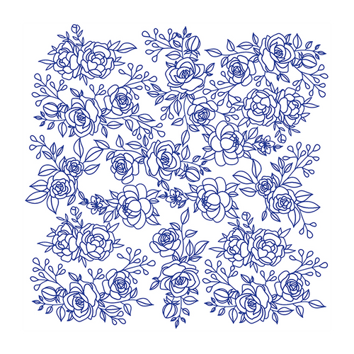 Transfer Paper - Roses (Blue)